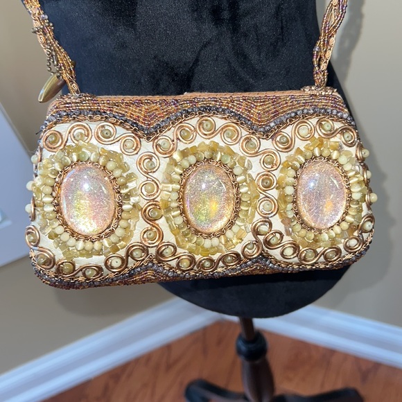 Mary Frances gold and cream crossbody. - Picture 2 of 8